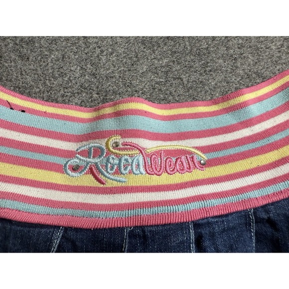 Rocawear Denim‎ Mini Skirt Women's Y2K Pleated Embroidered Sz 12 Vintage - Picture 5 of 10
